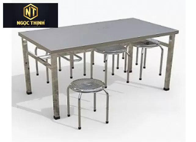 BÀN ĂN INOX CÔNG NGHIỆP ĐƠN GIẢN NỘI THẤT NGỌC THỊNH GIÁ TỐT
